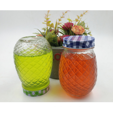 500ml Emboss Pineapple Mason Jar Juice bottle With Screw Metal lid.